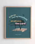 Christian trees on rock print of Joshua 24:15 — As for me and my house we will serve the Lord