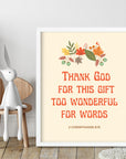 Thank God - 2 Corinthians 9:15 - Bible Art For You