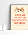 Thank God - 2 Corinthians 9:15 - Bible Art For You