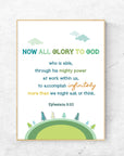 Green Earth- Ephesians 3:20 - Bible Art For You