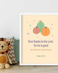 Boho Give Thanks- Psalms 107:1 - Bible Art For You