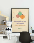 Boho Give Thanks- Psalms 107:1 - Bible Art For You