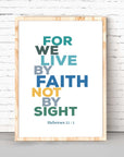 Live by faith - Hebrew 11-1_blue - Bible Art For You