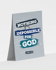 Nothing is impossible -Luke 1:37 Blue - Bible Art For You