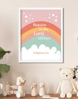 Boho Rainbow- Philippians 4:4_Digital Printable - Bible Art For You