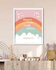 Boho Rainbow-Philippians 4:4 - Bible Art For You