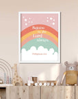 Boho Rainbow- Philippians 4:4_Digital Printable - Bible Art For You