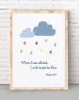 Rainbow Raindrops-Psalm 56:3_digital printable - Bible Art For You