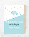 Mint Raindrop-Psalm 121:8 - Bible Art For You