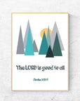 Green Mountain-Psalm 145:9 - Bible Art For You