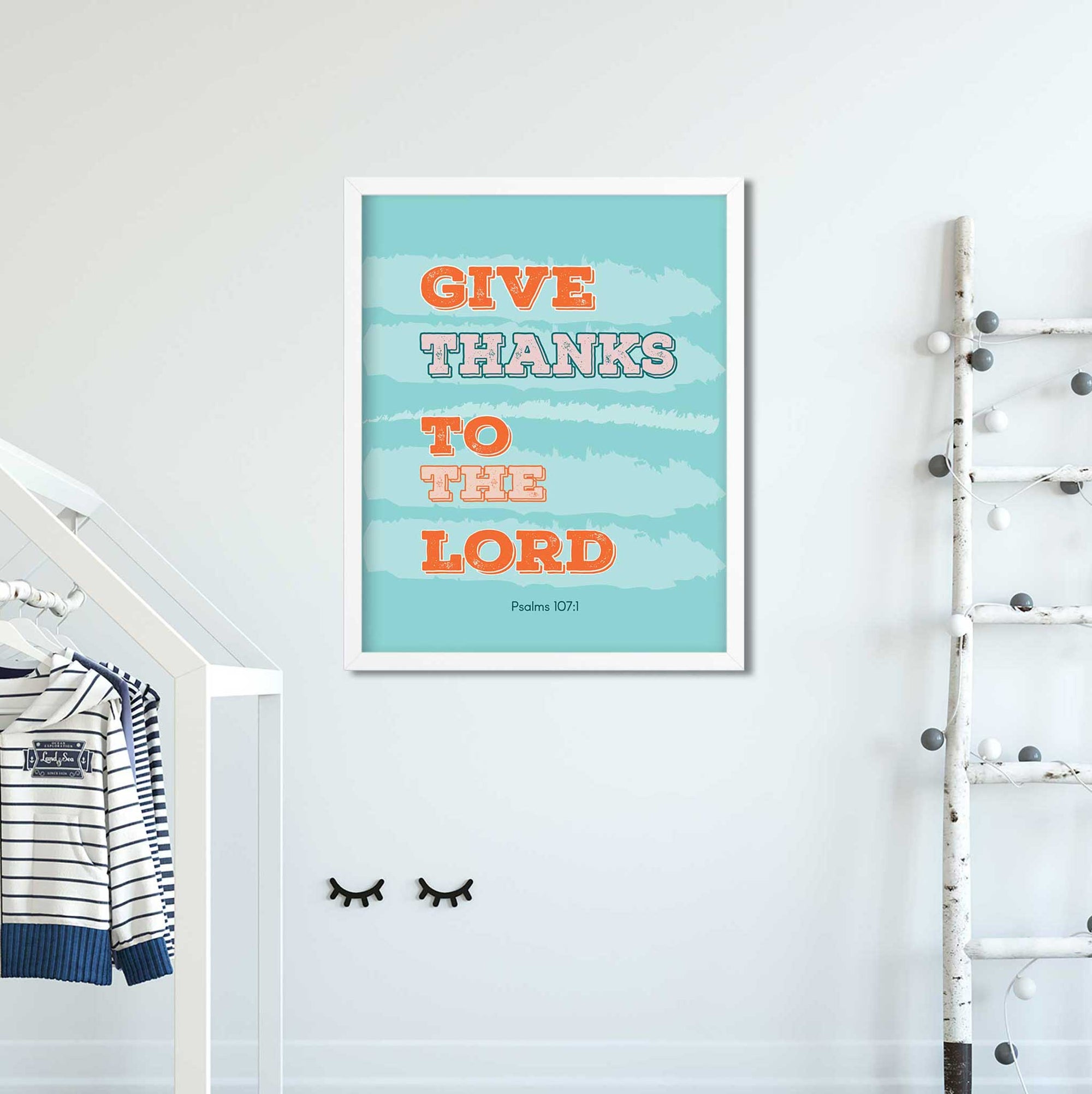 Give Thanks- Psalms 107:1 - Bible Art For You