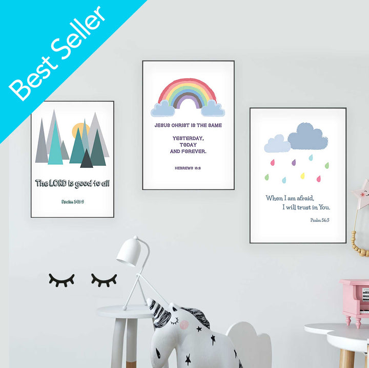 Bible Art For You, best selling Christian nursery art collection, kids scripture art, baby dedication gift, Christian baby shower gift, and church nursery decor