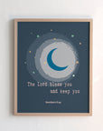 Numbers 6:24 kids scripture print with moon and star design — The Lord bless you and keep you