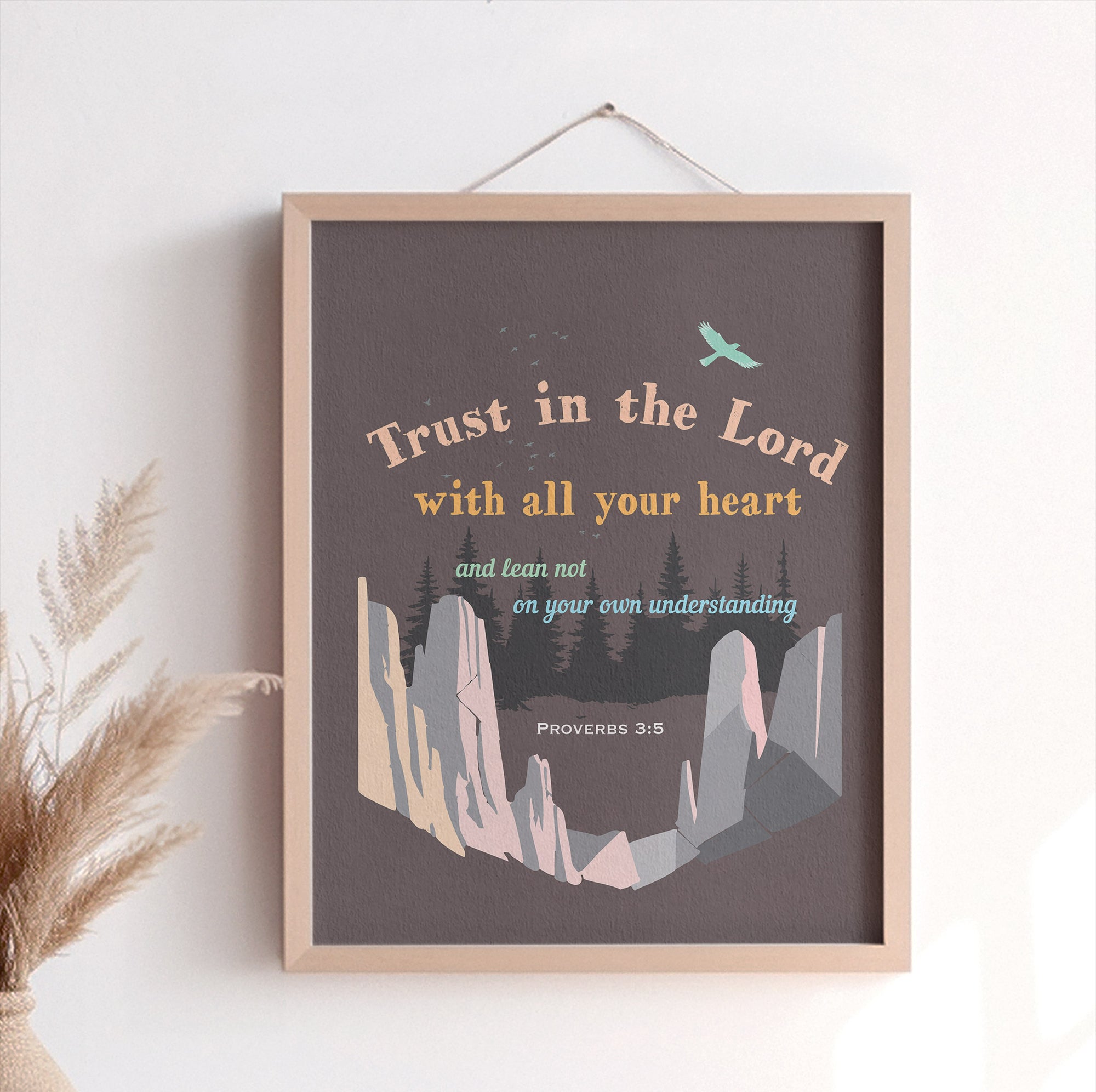 Proverbs 3:5 Nature Series wall art displayed in a home — Trust in the Lord with all your heart