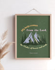 Psalm 121:2 Nature Series wall art displayed in a home — My help comes from the Lord