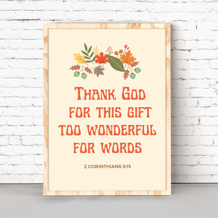 Thank God - 2 Corinthians 9:15 - Bible Art For You