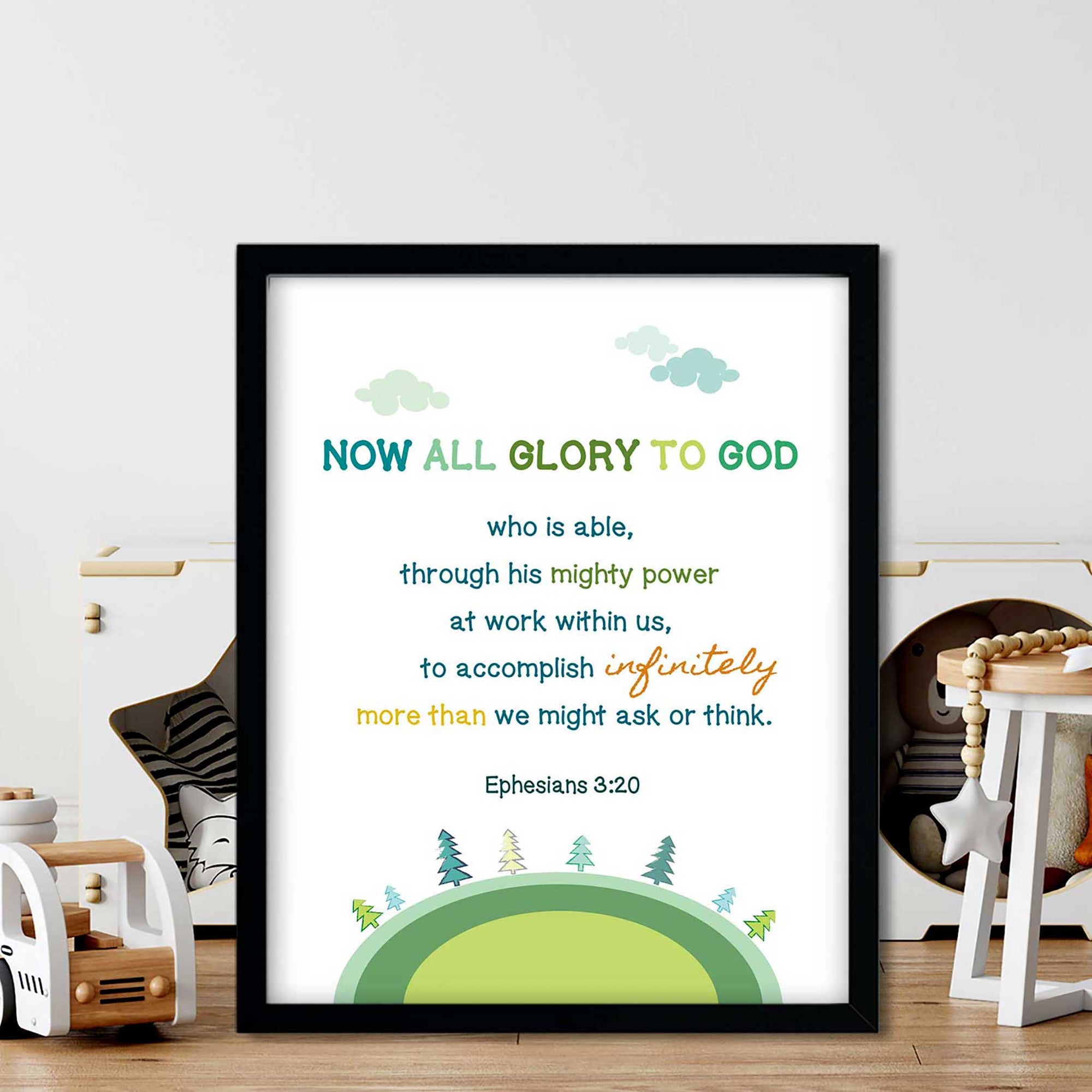 Green Earth- Ephesians 3:20_Digital Printable - Bible Art For You