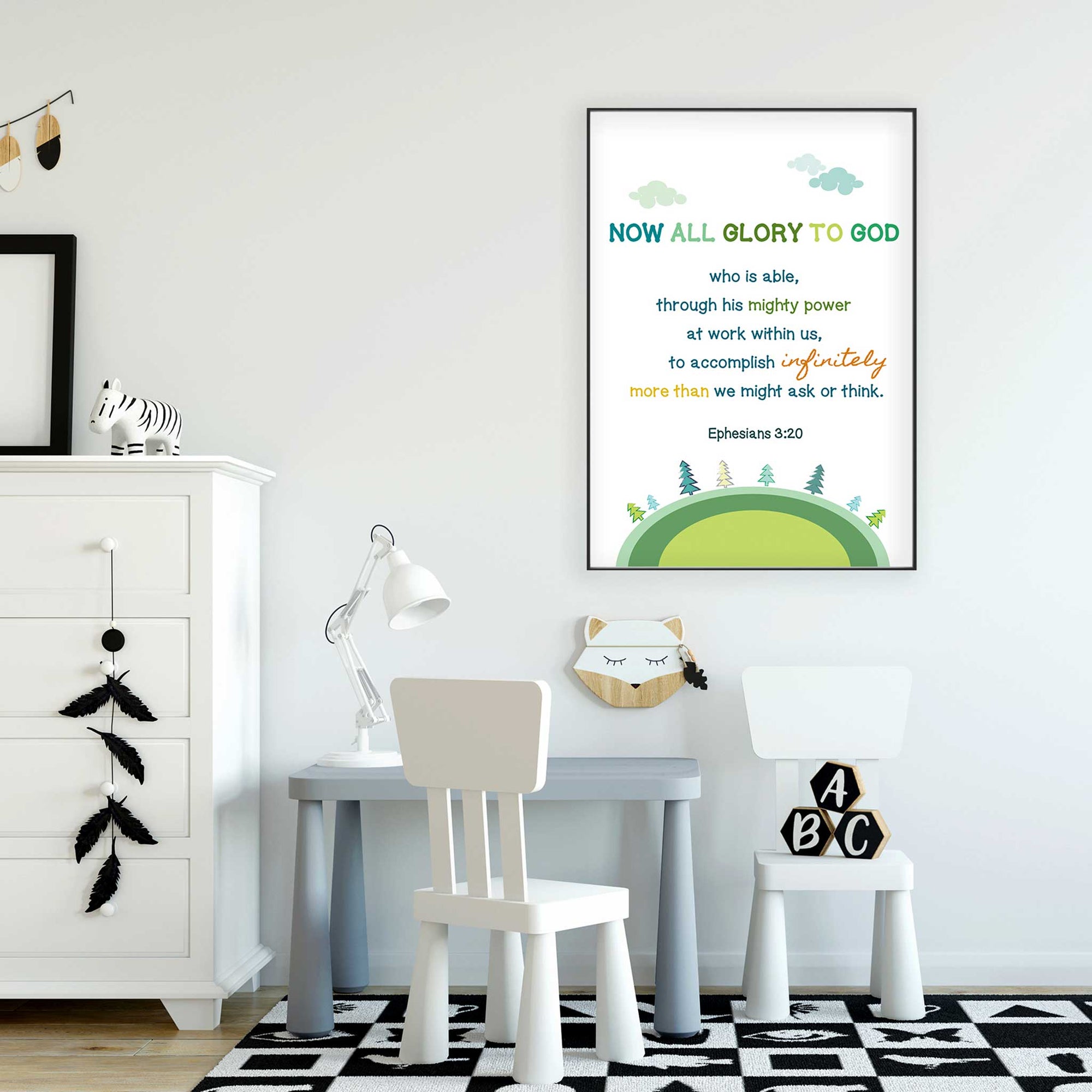 Green Earth- Ephesians 3:20_Digital Printable - Bible Art For You