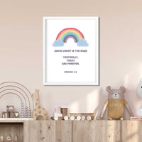 Rainbow Cloud-Hebrews 13:8 - Bible Art For You