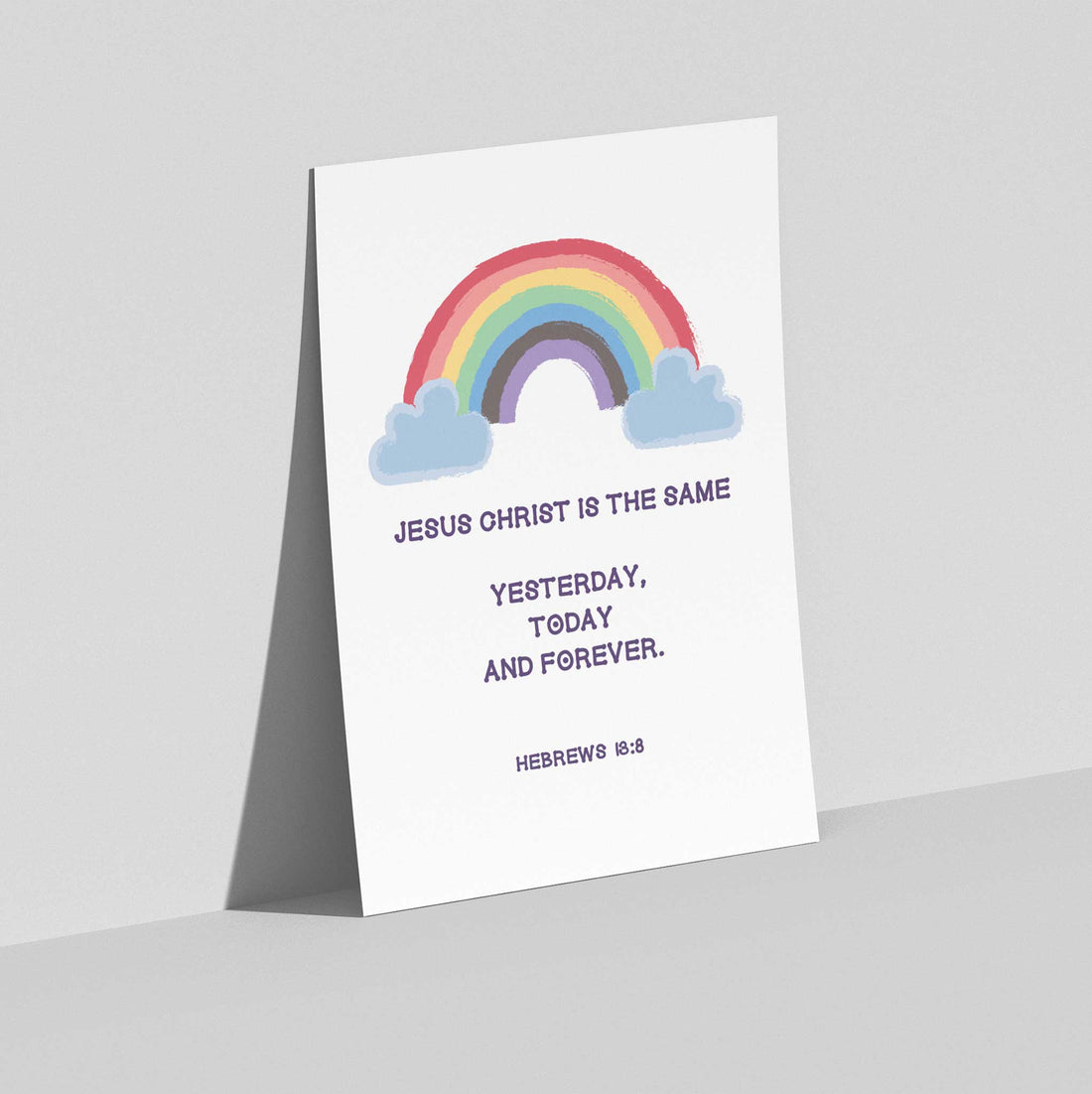 Rainbow Cloud-Hebrews 13:8 - Bible Art For You