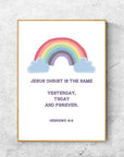 Rainbow Cloud-Hebrews 13:8_digital printable - Bible Art For You