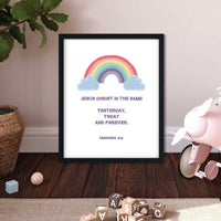 Rainbow Cloud-Hebrews 13:8 - Bible Art For You