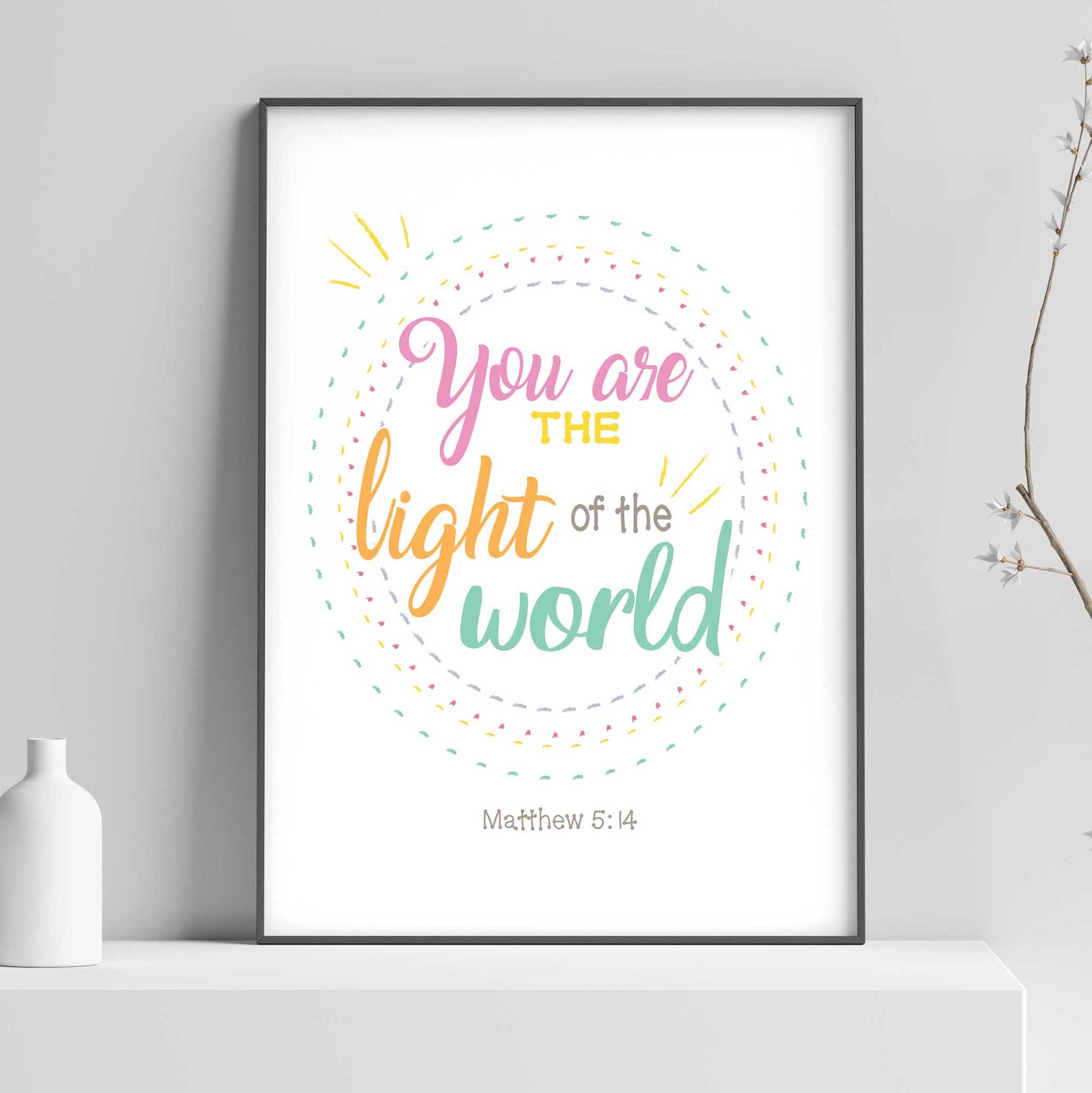 Light of the world-Matthew 5:14 - Bible Art For You