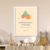 Boho Give Thanks- Psalms 107:1 - Bible Art For You