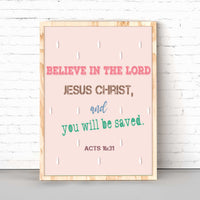You will be saved - Acts16:31 - Bible Art For You