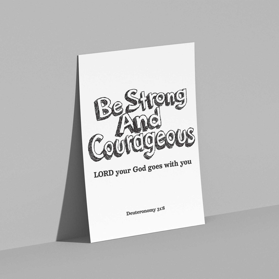 Be strong-Deuteronomy 31:6(Black) - Bible Art For You