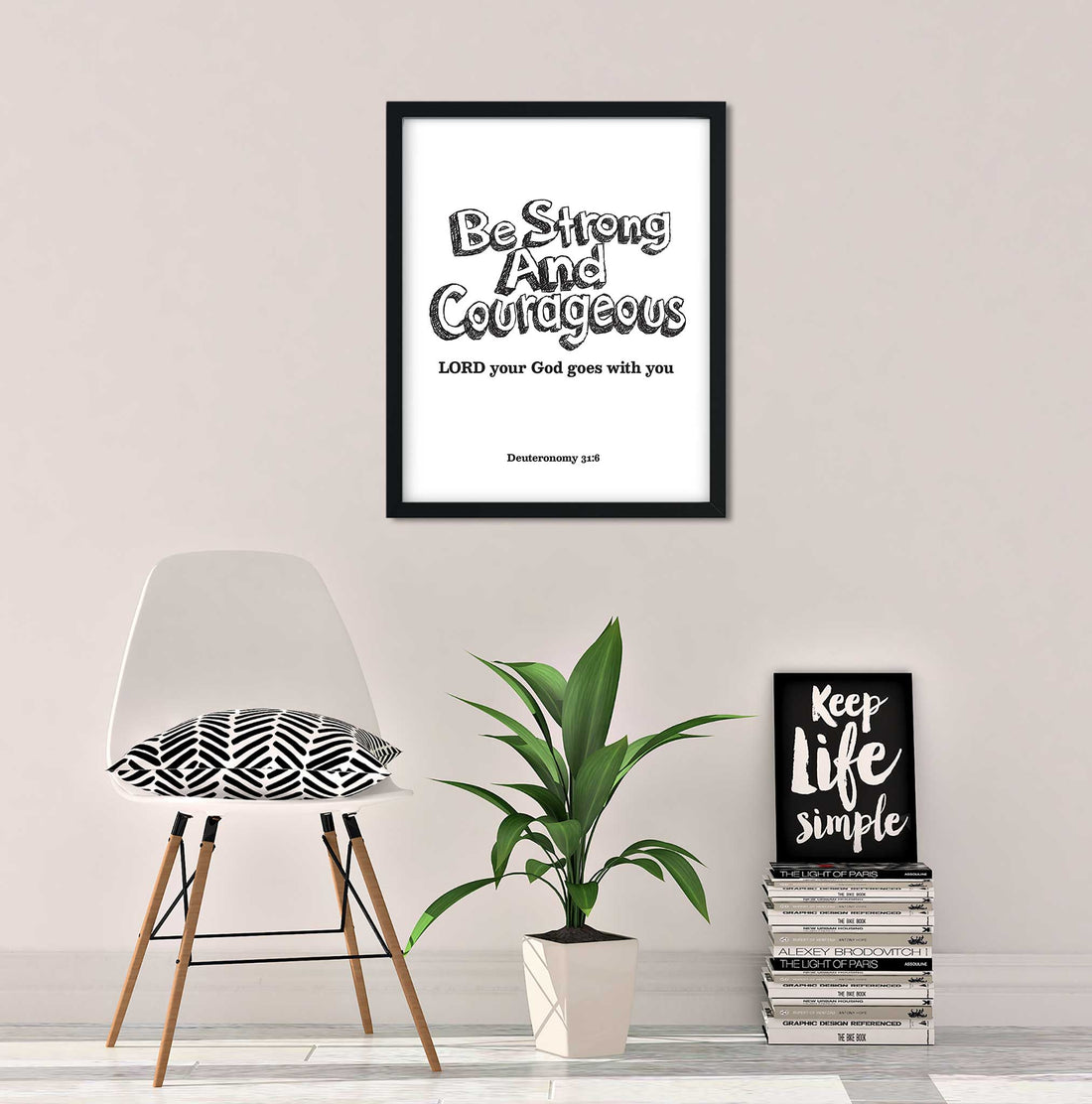 Be strong-Deuteronomy 31:6(Black) - Bible Art For You