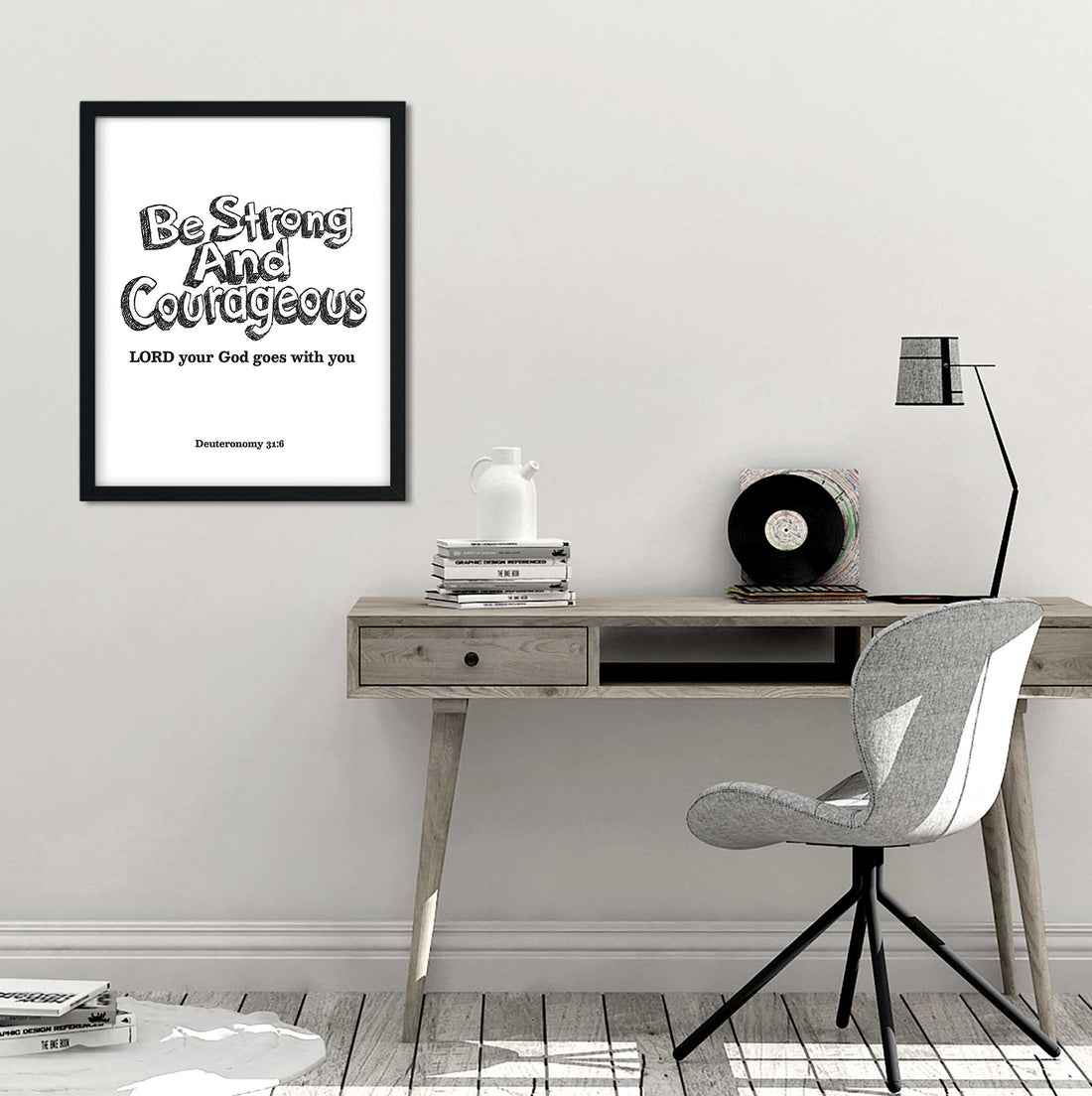 Be strong-Deuteronomy 31:6(Black) - Bible Art For You