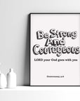 Be strong-Deuteronomy 31:6(Black) - Bible Art For You