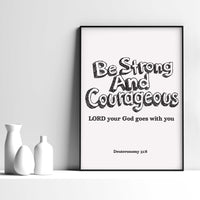 Be strong-Deuteronomy 31:6(Black) - Bible Art For You