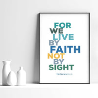 Live by faith - Hebrew 11-1_blue - Bible Art For You