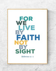 Live by faith - Hebrew 11-1_blue - Bible Art For You