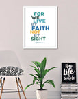 Live by faith - Hebrew 11-1_blue - Bible Art For You