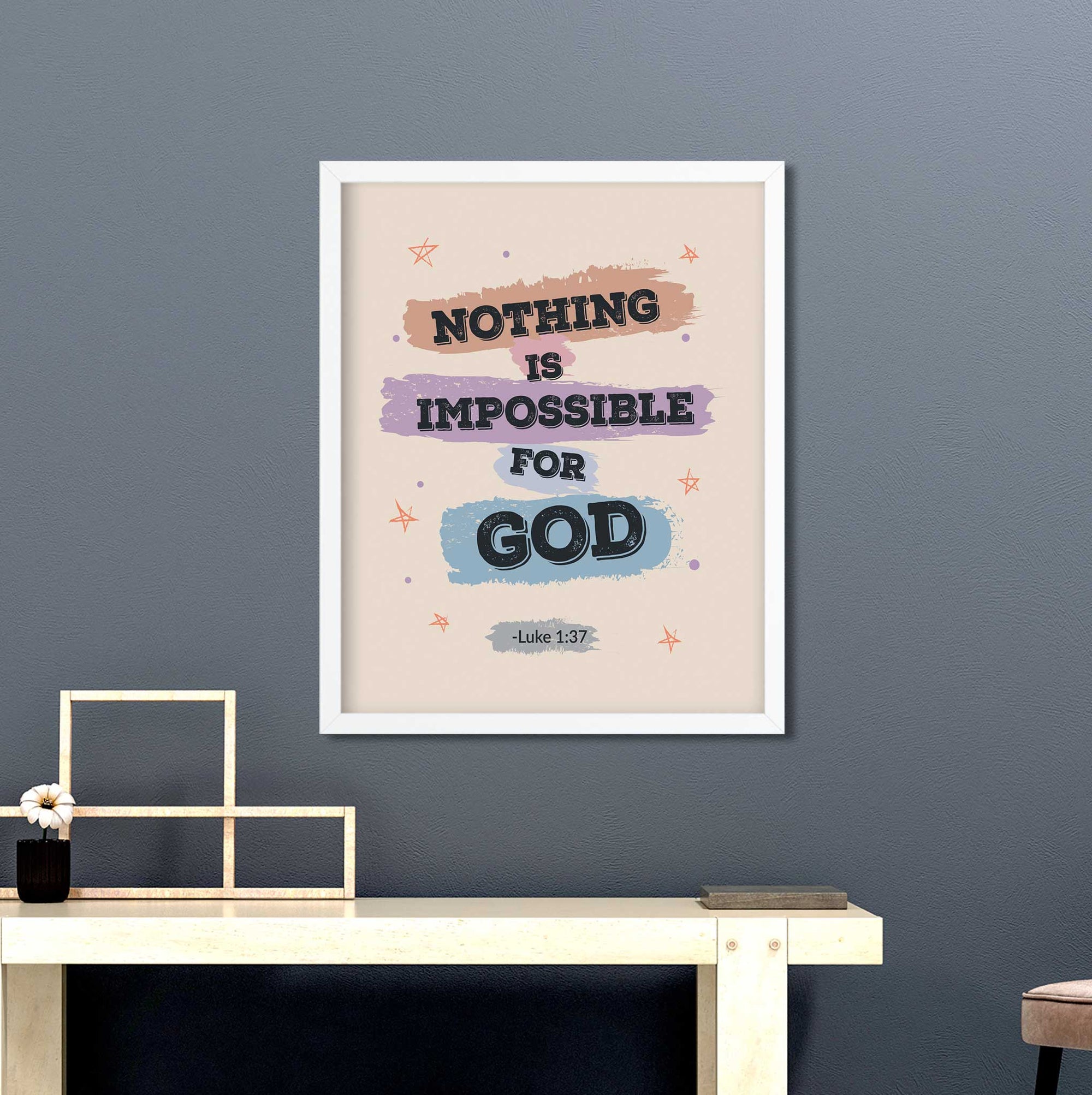 Nothing is Impossible - Luke1:37_Vintage - Bible Art For You