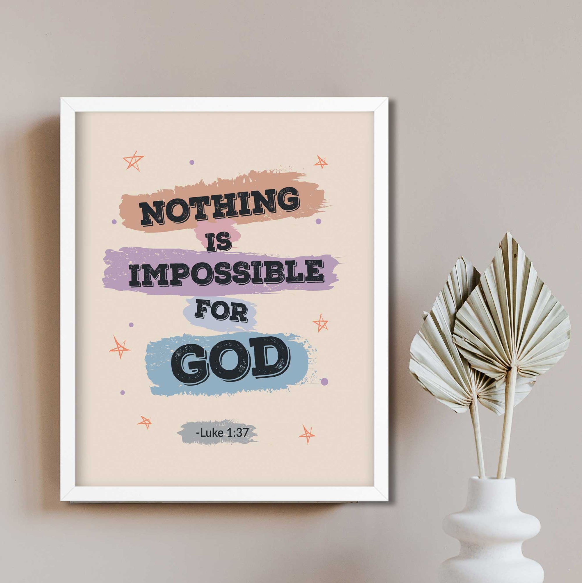 Nothing is Impossible - Luke1:37_Vintage - Bible Art For You