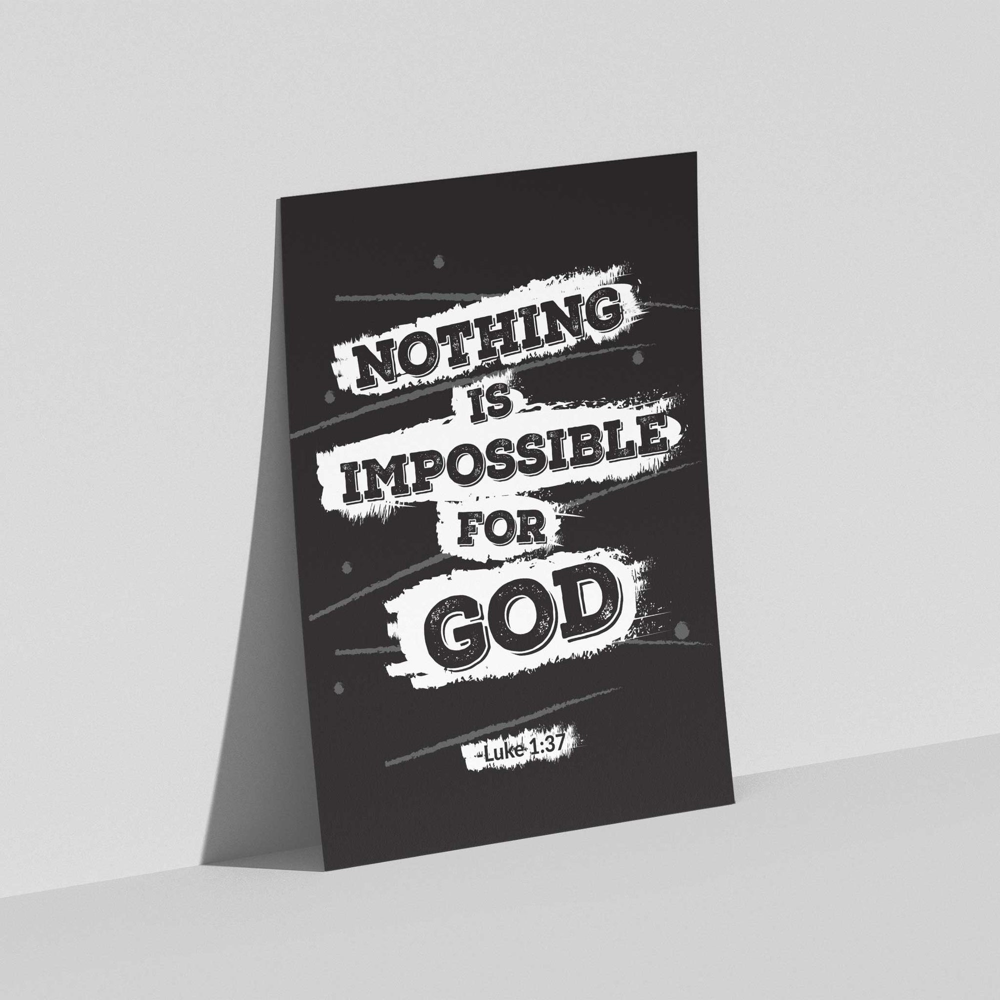 Nothing is impossible -Luke 1:37 Black - Bible Art For You