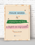 Light on my path - Psalm 119:105 - Bible Art For You