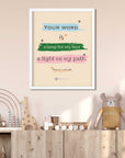 Light on my path - Psalm 119:105 - Bible Art For You