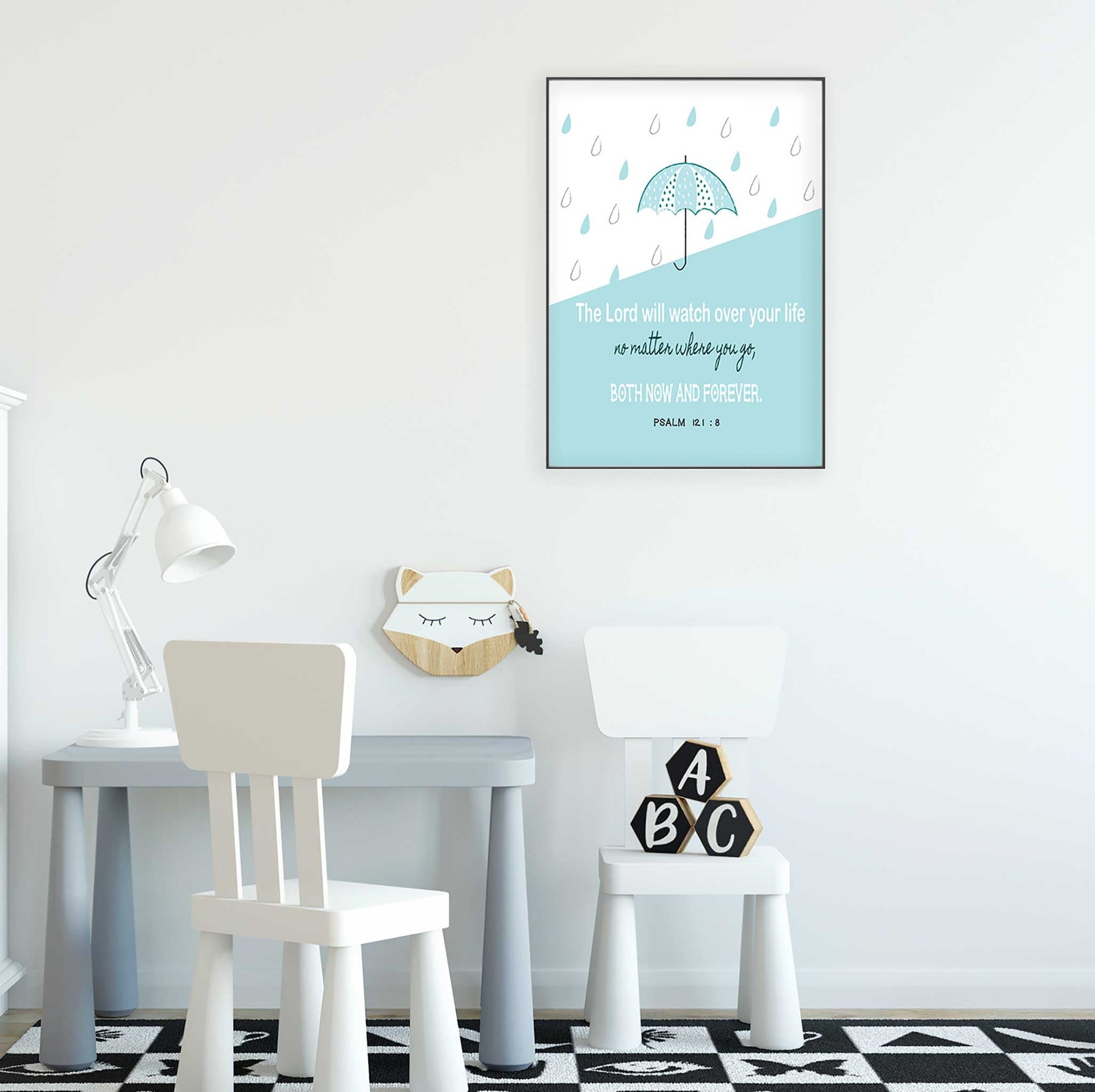 Mint Raindrop-Psalm 121:8_Digital Printable - Bible Art For You
