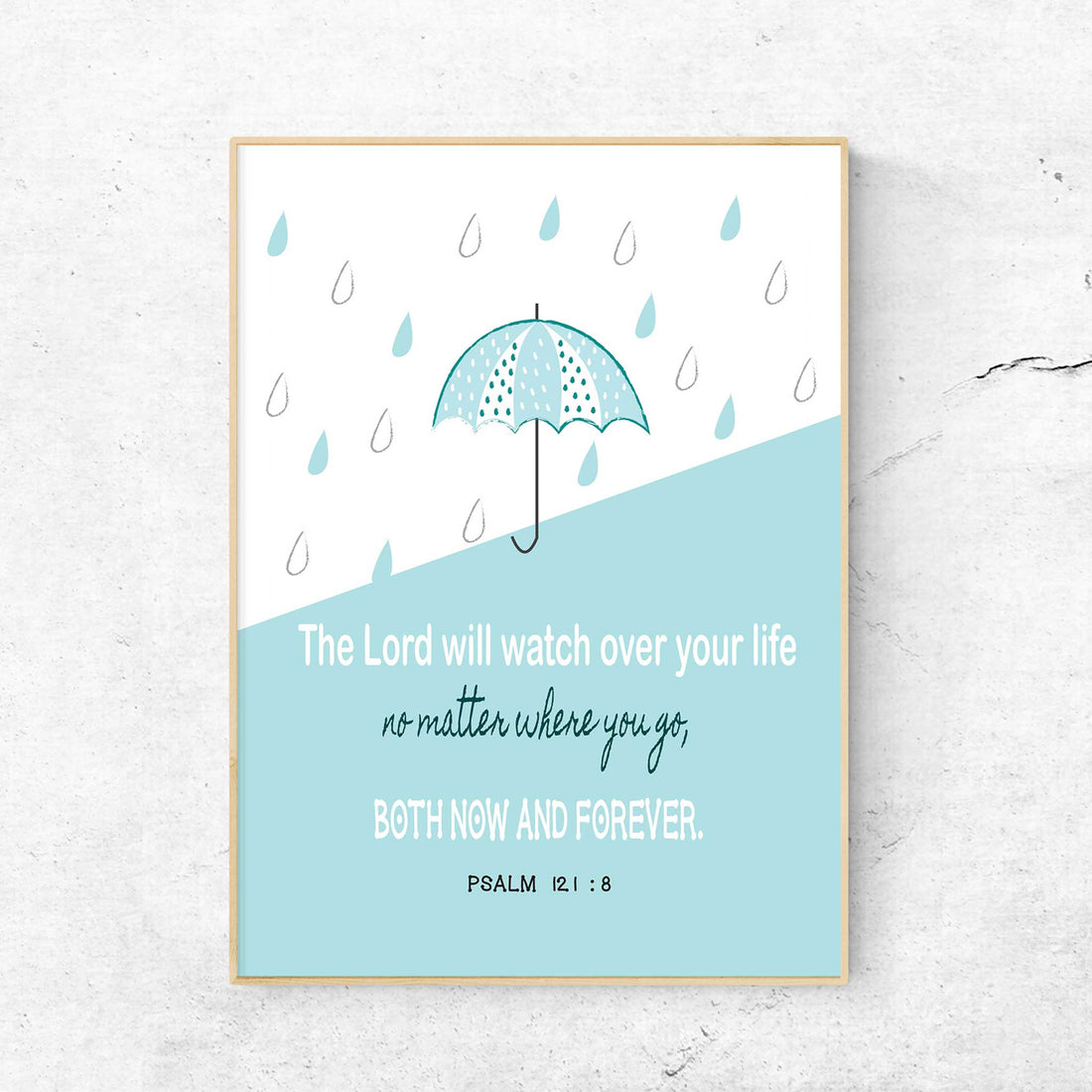 Mint Raindrop-Psalm 121:8_Digital Printable - Bible Art For You