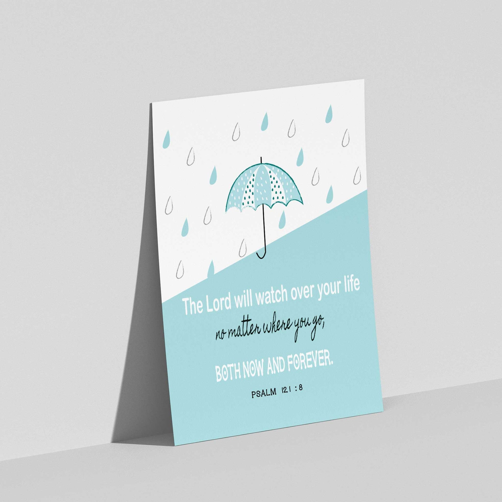 Mint Raindrop-Psalm 121:8_Digital Printable - Bible Art For You