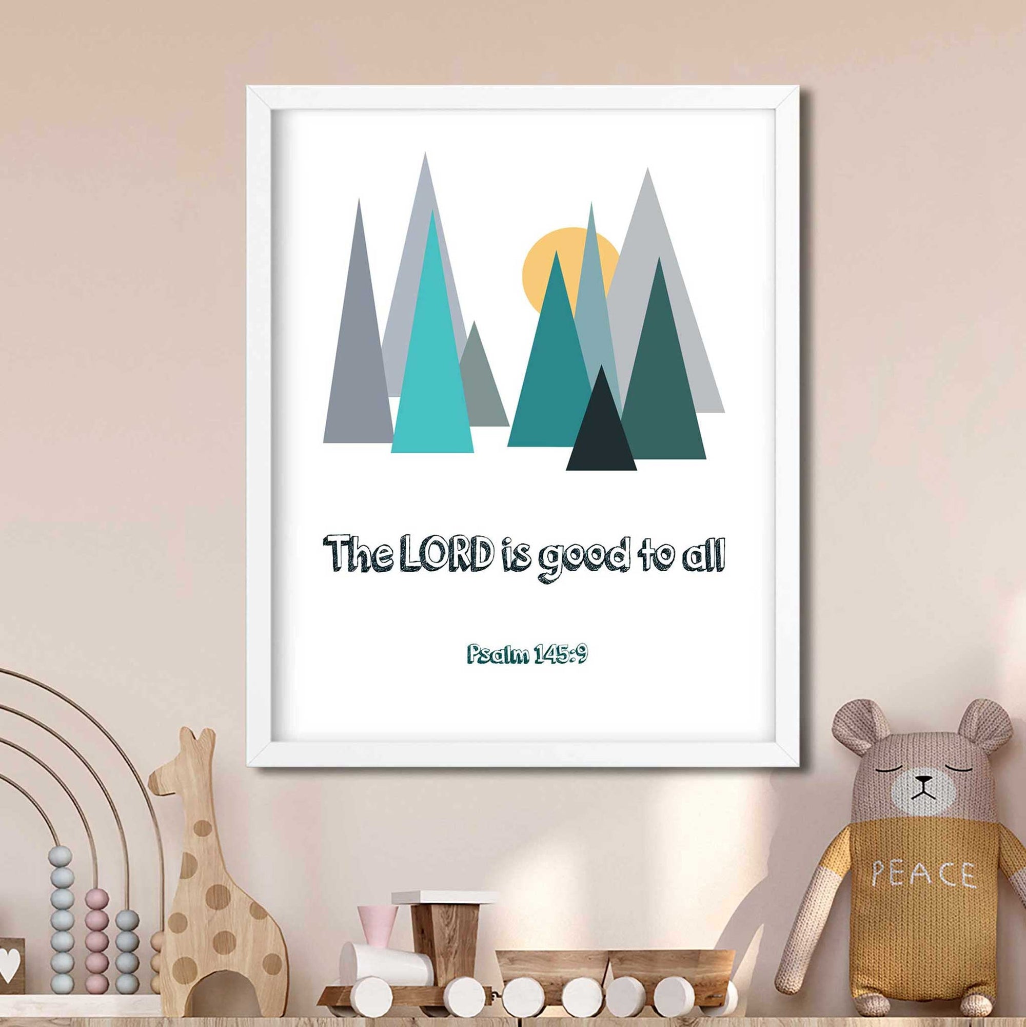 Green Mountain-Psalm 145:9_digital printable - Bible Art For You