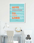 Give Thanks- Psalms 107:1 - Bible Art For You