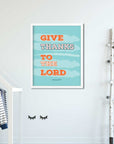 Give Thanks- Psalms 107:1 - Bible Art For You