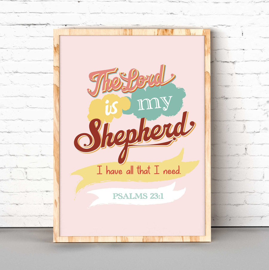 Lord is my shepherd - Psalms 23:1 - Bible Art For You