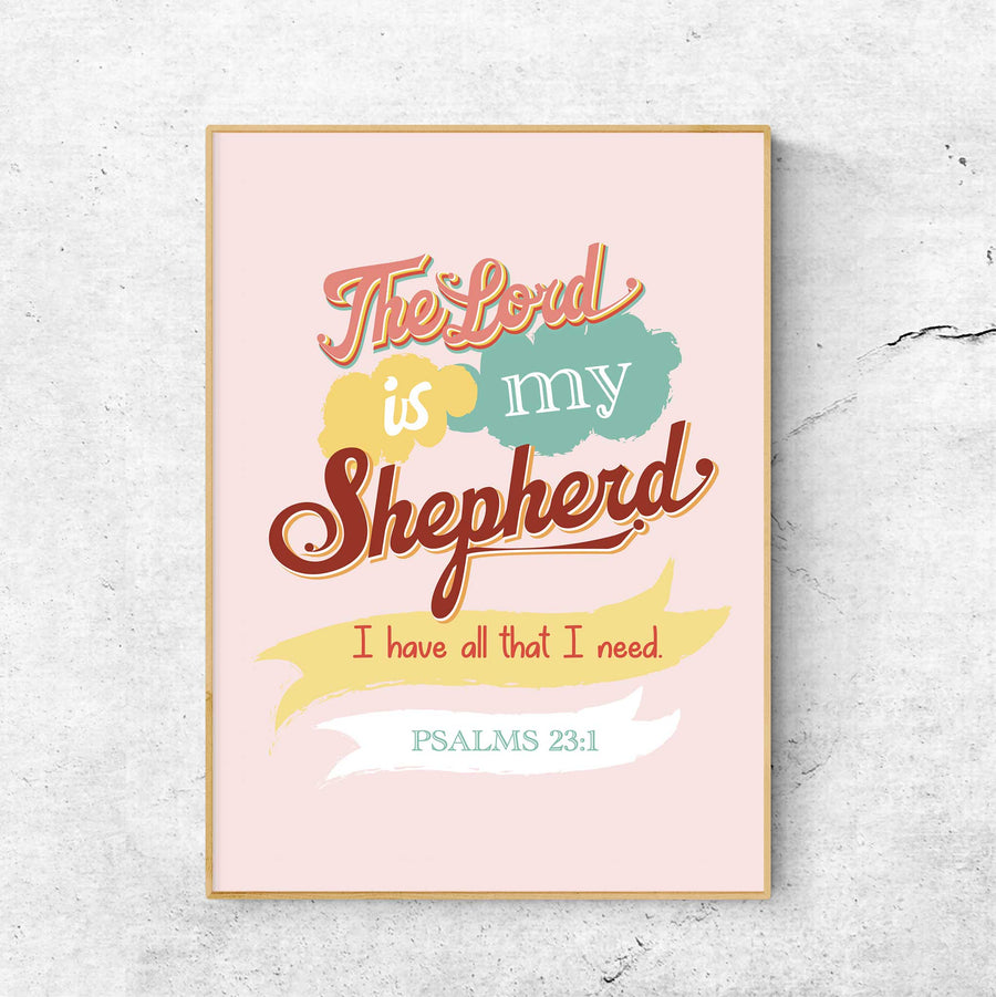Lord is my shepherd - Psalms 23:1 - Bible Art For You